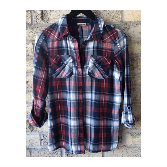 NOISY MAY Erik Plaid Shirt - Picture 2 of 6